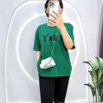 Đồ bộ quần ngố đen áo tay ngắn in chữ form rộng