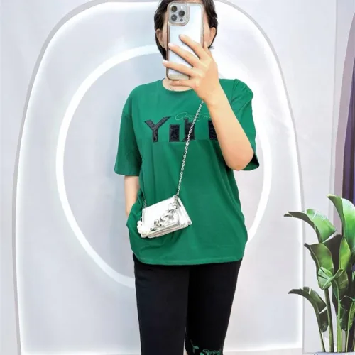 Đồ bộ quần ngố đen áo tay ngắn in chữ form rộng