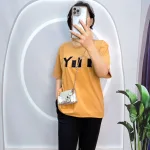 Đồ bộ quần ngố đen áo tay ngắn in chữ form rộng