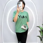 Đồ bộ quần ngố đen áo tay ngắn in chữ form rộng