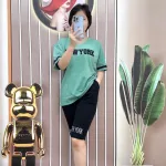 Đồ bộ quần ngố đen áo tay ngắn in chữ newyork