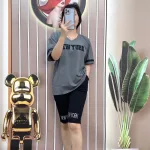 Đồ bộ quần ngố đen áo tay ngắn in chữ newyork