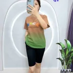 Đồ bộ quần ngố đen áo tay ngắn in chữ nice