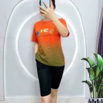 Đồ bộ quần ngố đen áo tay ngắn in chữ nice