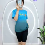 Đồ bộ quần ngố đen áo tay ngắn in chữ nice