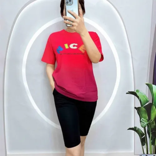 Đồ bộ quần ngố đen áo tay ngắn in chữ nice