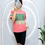 Đồ bộ quần ngố đen áo tay ngắn in chữ to