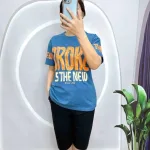 Đồ bộ quần ngố đen áo tay ngắn in chữ to