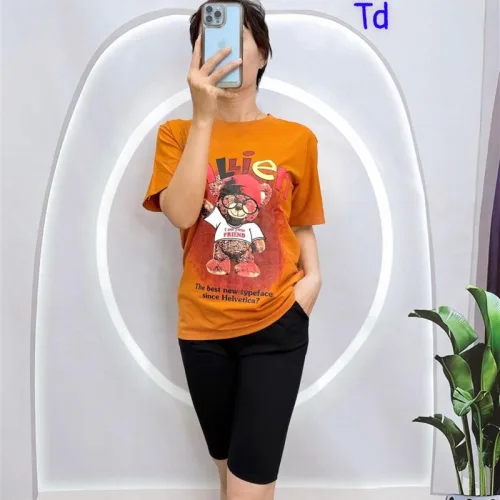 Đồ bộ quần ngố đen áo tay ngắn in hình