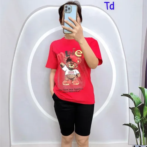 Đồ bộ quần ngố đen áo tay ngắn in hình