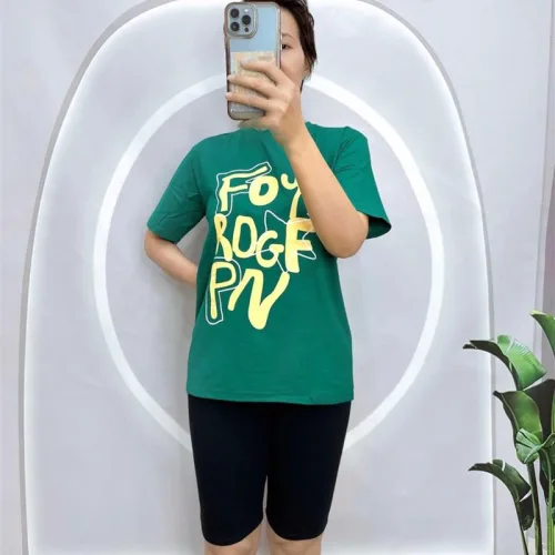 Đồ bộ quần ngố đen áo tay ngắn in hình
