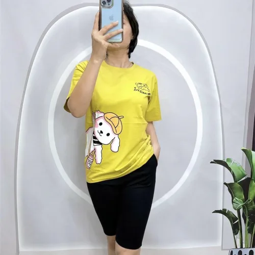 Đồ bộ quần ngố đen áo tay ngắn in hình