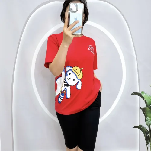 Đồ bộ quần ngố đen áo tay ngắn in hình