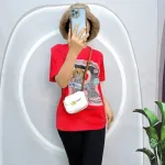 Đồ bộ quần ngố đen áo tay ngắn in hình