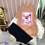 Đồ bộ quần ngố đen áo tay ngắn in hình
