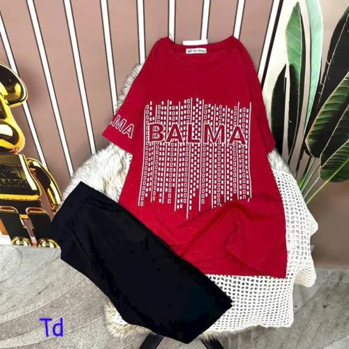 Đồ bộ quần ngố đen áo tay ngắn in hình