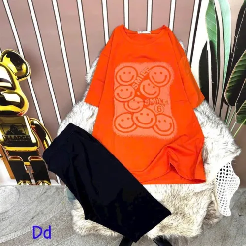 Đồ bộ quần ngố đen áo tay ngắn in hình