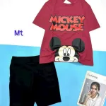 Đồ bộ quần ngố đen áo tay ngắn in hình chuột mickey