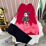 Đồ bộ quần ngố đen áo tay ngắn in hình chuột mickey