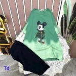 Đồ bộ quần ngố đen áo tay ngắn in hình chuột mickey