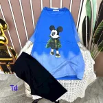 Đồ bộ quần ngố đen áo tay ngắn in hình chuột mickey
