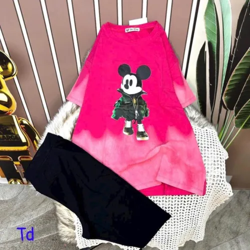 Đồ bộ quần ngố đen áo tay ngắn in hình chuột mickey