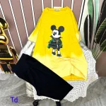 Đồ bộ quần ngố đen áo tay ngắn in hình chuột mickey
