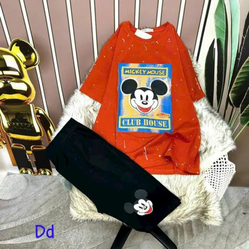 Đồ bộ quần ngố đen áo tay ngắn in hình chuột mickey