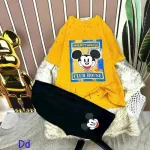 Đồ bộ quần ngố đen áo tay ngắn in hình chuột mickey