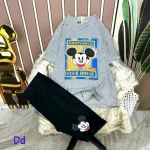 Đồ bộ quần ngố đen áo tay ngắn in hình chuột mickey