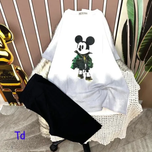 Đồ bộ quần ngố đen áo tay ngắn in hình chuột mickey