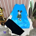 Đồ bộ quần ngố đen áo tay ngắn in hình chuột mickey