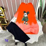 Đồ bộ quần ngố đen áo tay ngắn in hình chuột mickey