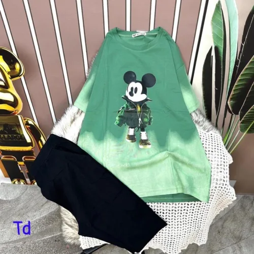 Đồ bộ quần ngố đen áo tay ngắn in hình chuột mickey