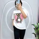 Đồ bộ quần ngố đen áo tay ngắn in hình con thỏ