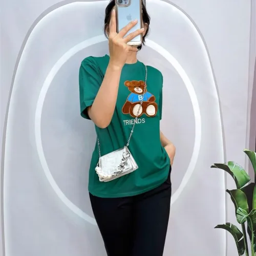 Đồ bộ quần ngố đen áo tay ngắn in hình gấu
