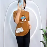 Đồ bộ quần ngố đen áo tay ngắn in hình gấu