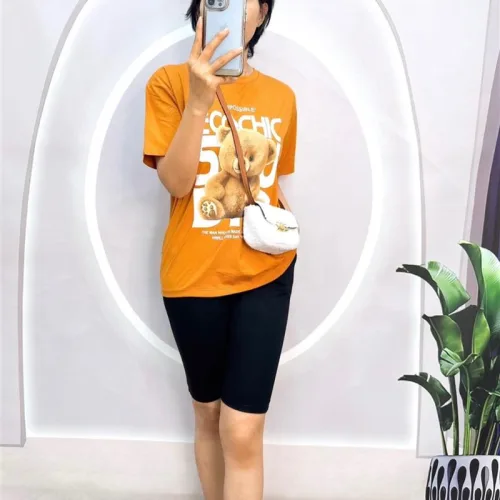 Đồ bộ quần ngố đen áo tay ngắn in hình gấu