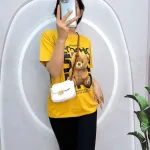 Đồ bộ quần ngố đen áo tay ngắn in hình gấu