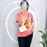Đồ bộ quần ngố đen áo tay ngắn in hình gấu