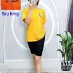 Đồ bộ quần ngố đen áo tay ngắn in hình gấu form rộng