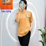 Đồ bộ quần ngố đen áo tay ngắn in hình gấu form rộng