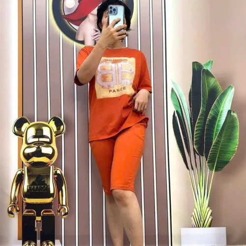 Đồ bộ quần ngố màu áo tay ngắn in hình