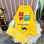 Đồ bộ quần ngố sọc áo tay ngắn in chữ