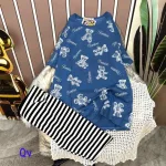 Đồ bộ quần ngố sọc áo tay ngắn in hình