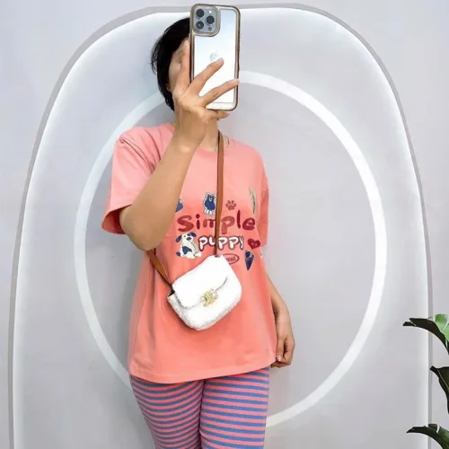 Đồ bộ quần ngố sọc áo tay ngắn in hình