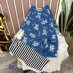 Đồ bộ quần ngố sọc áo tay ngắn in hình