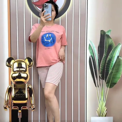 Đồ bộ quần ngố sọc áo tay ngắn in hình