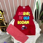 Đồ bộ quần ngố sọc áo tay ngắn in hình