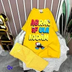 Đồ bộ quần ngố sọc áo tay ngắn in hình
